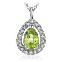 Drop Peridot Silver Necklace - IDiamond