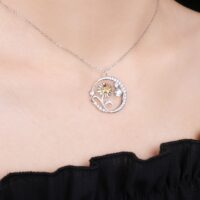 Sunflower Citrine Silver Pendant - IDiamond