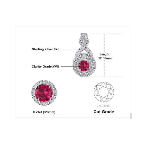 Round Ruby Silver Earrings - IDiamond
