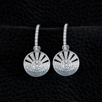 Sunrise Sea Cubic Zirconia Silver Earrings - IDiamond