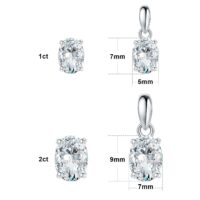 Oval Moissanite Silver Pendant - IDiamond