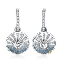 Sunrise Sea Cubic Zirconia Silver Earrings - IDiamond