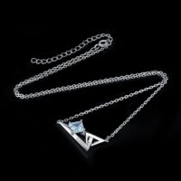 Geometric Cubic Zirconia Spinel Silver Necklace - IDiamond