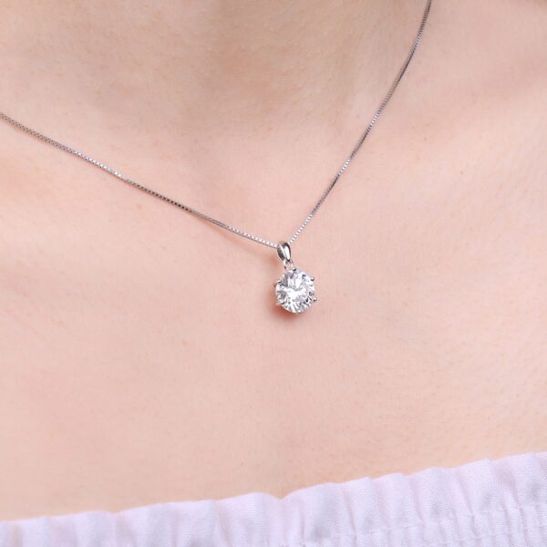 Round Moissanite Silver Pendant - IDiamond