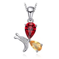 Drop Garnet Citrine Silver Pendant - IDiamond