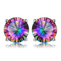 Round Quartz Silver Earrings - IDiamond