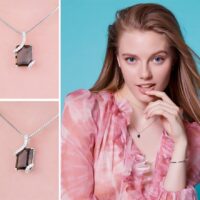 Square Quartz Silver Pendant - IDiamond