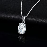 Oval Moissanite Silver Pendant - IDiamond
