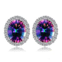 Oval Quartz Silver Earrings - IDiamond