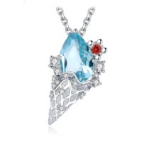 Ice Cream Topaz Cubic Zirconia Silver Pendant - IDiamond