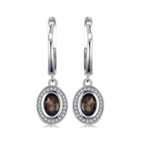 Oval Quartz Silver Earrings - IDiamond