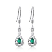 Drop Emerald Silver Earring - IDiamond