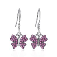 Butterfly Ruby Silver Earrings - IDiamond