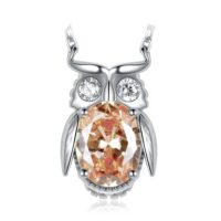 Owl Cubic Zirconia Silver Necklace - IDiamond
