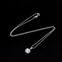 Round Moissanite Silver Pendant - IDiamond