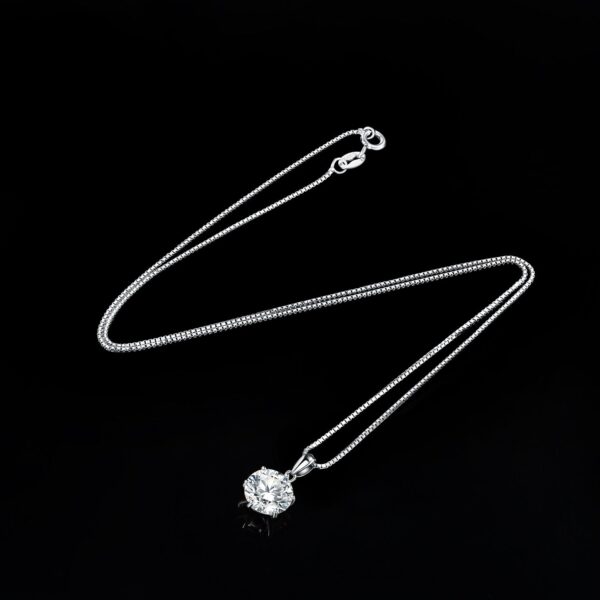 Round Moissanite Silver Pendant - IDiamond