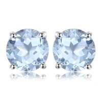 Round Topaz Silver Earrings - IDiamond