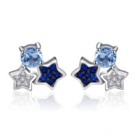 Star Topaz Spinel Silver Earrings - IDiamond