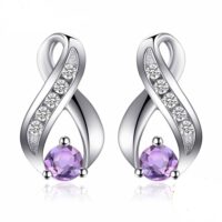 Node Amethyst Silver Earrings - IDiamond
