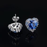 Heart Cubic Zirconia Spinel Silver Earrings - IDiamond