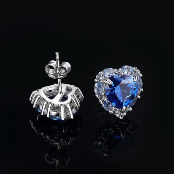 Heart Cubic Zirconia Spinel Silver Earrings - IDiamond