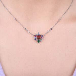 Tourmaline Ruby Silver Necklace - IDiamond