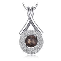 Round Quartz Silver Pendant - IDiamond