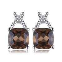 Square Quartz Silver Earrings - IDiamond
