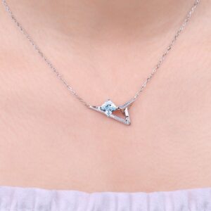 Geometric Cubic Zirconia Spinel Silver Necklace - IDiamond