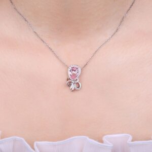 Bow Drop Sapphire Silver Pendant - IDiamond