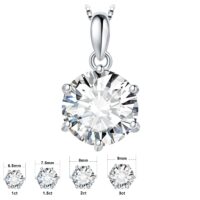 Round Moissanite Silver Pendant - IDiamond