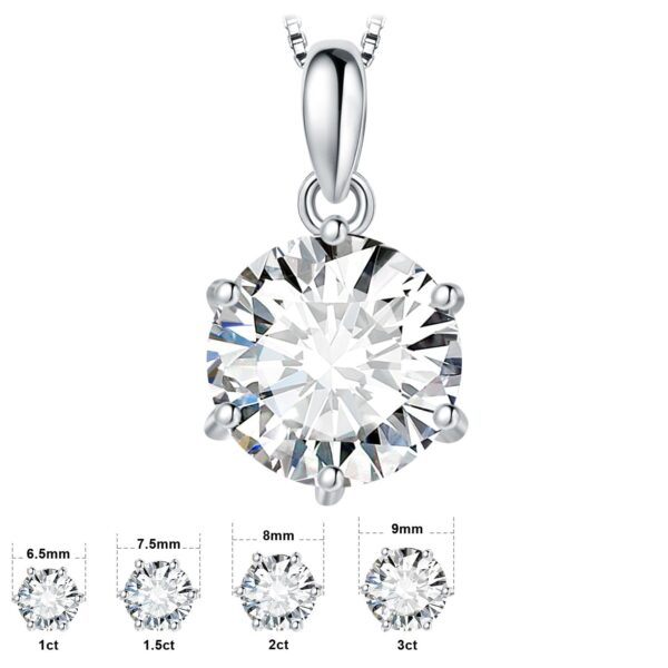 Round Moissanite Silver Pendant - IDiamond