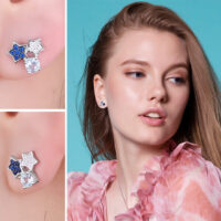 Star Topaz Spinel Silver Earrings - IDiamond