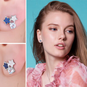 Star Topaz Spinel Silver Earrings - IDiamond