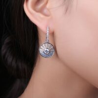 Sunrise Sea Cubic Zirconia Silver Earrings - IDiamond