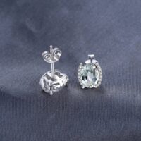 Oval Amethyst Silver Earrings - IDiamond