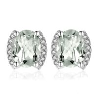 Oval Amethyst Silver Earrings - IDiamond