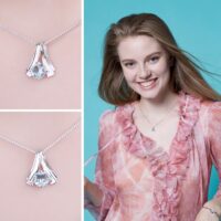 Round Topaz Silver Pendant - IDiamond