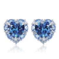 Heart Cubic Zirconia Spinel Silver Earrings - IDiamond