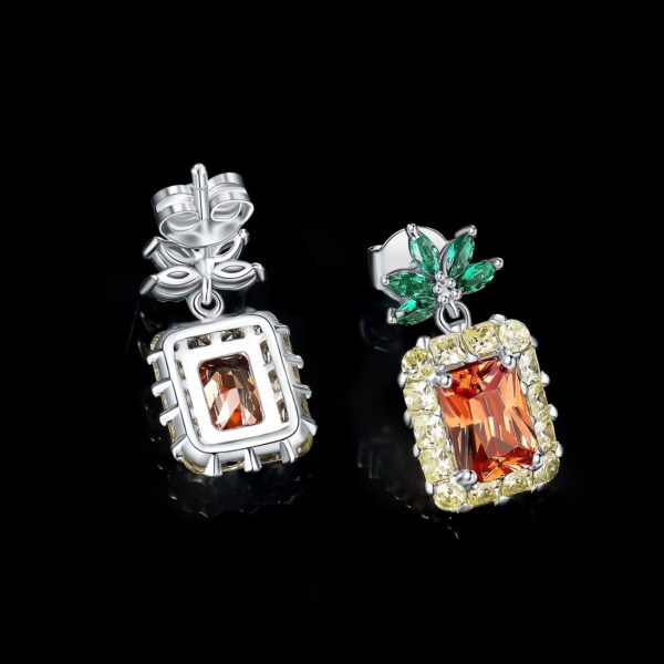 Pineapple Emerald Silver Earrings - IDiamond