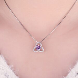 Round Sapphire Silver Necklace - IDiamond