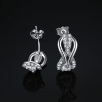 Node Cubic Zirconia Silver Earrings - IDiamond