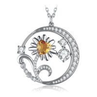 Sunflower Citrine Silver Pendant - IDiamond