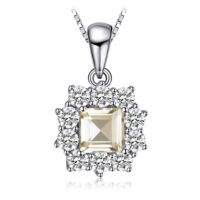 Square Quartz Silver Pendant - IDiamond