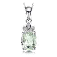 Oval Amethyst Topaz Silver Pendant - IDiamond