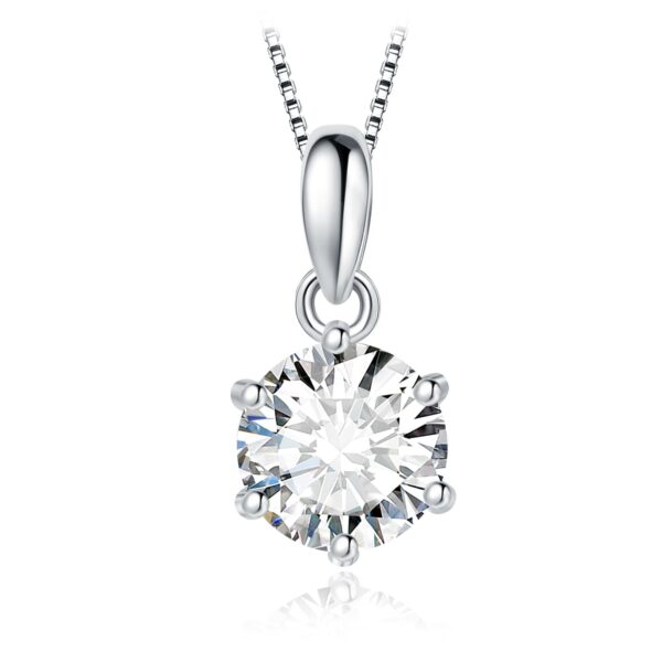 Round Moissanite Silver Pendant - IDiamond